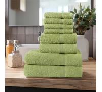SHEIKH'S TRIPLET 8 Piece Towel Set - 2 Bath Towels, 2 Hand Towels and 4 Washcloths Cotton Hotel Quality Super Soft and Highly Absorbent (Lime Green)