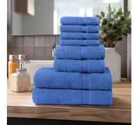 SHEIKH'S TRIPLET 8 Piece Towel Set - 2 Bath Towels, 2 Hand Towels and 4 Washcloths Cotton Hotel Quality Super Soft and Highly Absorbent (Royal Blue)