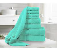 SHEIKH'S TRIPLET Egyptian Cotton Towel Set, 8 Pieces, 600 GSM, Bath Hand Face Towels (Mint)