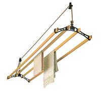 Sheila Maid ® Original Indoor Ceiling Clothes Laundry Drying Airer Rack - 4 Rail Black - 57" (145cm) Long-Black Cast Iron