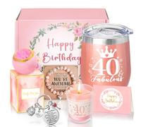 Sheinly 40th Birthday Gifts for Women, Happy 40th Birthday Basket Gifts Box for Best Friends Female Mom Wife Daughter Sister Her Girlfriend Coworker Bestie Women