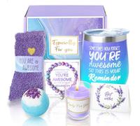 Sheinly Birthday Pamper Gifts for Women, Relaxation Spa Bath Set for Friends Sister Bestie Wife Coworkers Ladies Hamper Birthday Gifts You are Awesome Gifts Dreamy Blue Purple