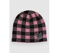 Sheisty Buffalo Plaid Reversible Skully Beanie pink Uni