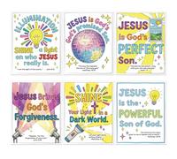 Shejdgart 2026 Illumination Station Decorations - 6 Pcs Vacation Bible School 2026 Posters for Classroom, Bible Verse Christian Religious Wall Decor for Bulletin Board School