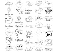 Shejdgart Dtf Transfers Ready to Press - 35 Pcs Bible Verse Christian Inspirational Iron on Patches for T-Shirts, Religious Iron on Stickers Heat Transfer Vinyl Decals for DIY Fabric Clothes Decor