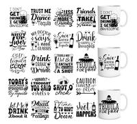 Shejdgart UV DTF Cup Wrap - 20 Sheets Shot UV DTF Cup Wraps for 16 OZ Drink Funny Drunk UVDTF Cup Wraps Tequila Beer UV DTF Wraps UV DTF Decals for Glass Cups Mug Tumblers DIY Crafts