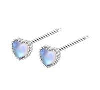 Shejuety Moonlight Stone Heart shaped Love Earrings S925 Silver Plated Women Jewelry Gift, designed specifically for fashionable women, suitable for - various holiday jewelry gifts