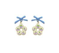 Shejuety women earrings, fresh flower pendant earrings, elegant bow shaped earrings, designed specifically for fashionable women, suitable for various holiday parties, jewelry gifts