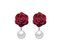 Shejuety Women's Earrings Plucked Rose Pearl Pendant Earrings Specially Designed for Fashionable Women, Personalized and Creative Earrings Suitable for Women - Various Festival Jewelry Gifts