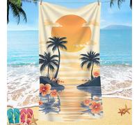 Shejyn Beach Towel for Adults 100x220 Microfibre Towel Flower Tree Quick Dry Travel Towels, Kids Gym Towels Hidden Snap Design, Compact Lightweight Sand Free Absorbent Quick Dry, Vacation Gifts j-810