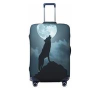 shejzhn Luggage Cover Protector-Suitcase Covers For Luggage, Dual-Sided Print, Dust & Scratch Protection, Perfect For Travel And Business Trips The Wolf On A Full Moon Night