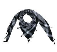 SheKaf Shemagh Scarf Men - Women/Cotton Military Keffiyeh Arafat Tactical Desert Head Wrap Valentines day gift for him & her, Black Skull New, Large