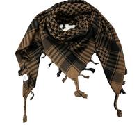 SheKaf Shemagh Scarf Men - Women/Cotton Military Keffiyeh Arafat Tactical Desert Head Wrap Valentines day gift for him & her, Brown Khaki Lightweight, Large