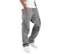 SHEKINI Men's Jogging Pants Trousers Sweatpants Sport Cargo Pants with Pockets Leisure Running Casual Jogger(Grey,S)