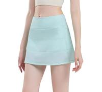 SHEKINI Tennis Skirt for Women with Pockets A-Line High Waisted Athletic Golf Skirts Casual Built-in Shorts Running Workout Shorts Light Blue