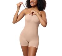 SHEKINI Women Shapewear Bodysuit Strapless Full Body Shaper Tummy Control Bodysuit Shapewear Tops Thigh Slimmer Sculpt Body Shaper with Removable Straps