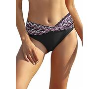 SHEKINI Women's Bikini Bottom Twist Front Swimsuit Brief Ruched Medium Waisted Bathing Suit Bottoms