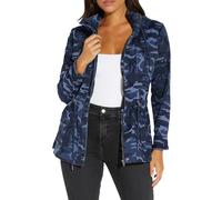 SheKiss Womens Camouflage Shacket Jacket Coats Fashion Fall Long Sleeve Zipper Canvas Camo Jackets with Pockets, Camoblue368, Large