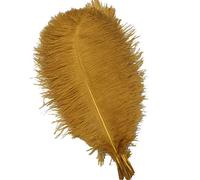 Shekyeon 16-18inch 40-45cm Ostrich Feather DIY Craft Feather Pack of 10(Gold)