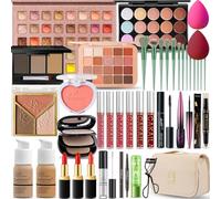 SHELAKIN All in One Makeup Set for Women Complete Set Professional Travel Makeup Set for Women Teens Foundation Eyeshadow Lipstick Eyebrow Pencil Eyeliner