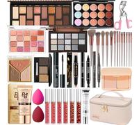 SHELAKIN All-in-One Makeup Set, Makeup Set for Women, Complete Set, Travel Makeup Gift Set for Women, Teens and Girls, Includes Eyeshadow, Lipstick, D