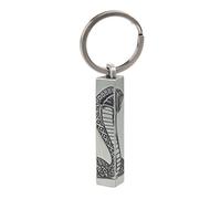Shelby 3-Sided Bar Silver Keychain |Antique Silver Plated Zinc Alloy | Each Side with Shelby Logos in Black Color Fill | 2.625" Length | Officialy Licensed Shelby® Product