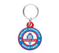 Shelby American Cobra Snake Keychain | Heavy Duty Stainless Steel Construction | Shelby Round Logo on Front and Back | 1.5" Diameter | Made in The USA | Officialy Licensed Shelby Product
