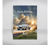 Shelby Cobra Birthday Card for Mate - Iconic British-American Muscle Sports Car Keepsake for Men & Racing Fans Vintage Classic AC Cobra 427 Car: Mate Birthday Card (Size A5)