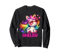 Shelby Personalized Name Colorful Unicorn Women Girls Sweatshirt