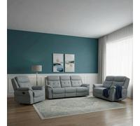 Shelby Recliner Sofa Set - 3+2+1 Seater - Grey Fabric