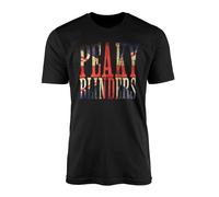 Shelby Union Jack T-Shirt Top Black White Tee Birmingham Family Period Crime Drama Gang Irish Gangster TV Show Flat Cap Garrison Pub Lawless 1920s Gift Present (Black, 3XL)