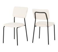 Seconique Sheldon Dining Chair (x4 Per Box) - Ivory Boucle Fabric, Cream