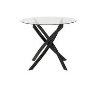Sheldon Round Glass Top Dining Table Seconique Clear One Size