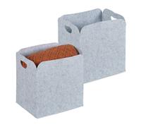 Shelf basket Felt Storage Baskets Fabric Organiser 35 litres Light Grey 35 L