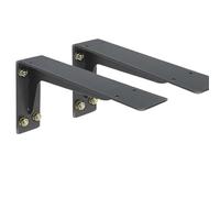 Shelf Bracket 2 Pieces Heavy Duty Mantel Brackets, Large Metal Shelf, Wall Mounted Floating Triangle Hand Welded Countertop Holder(Black 16 inch)