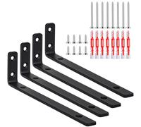 Shelf Bracket 4 Pack - L 8" x H 2", 4 MM Thick Heavy Duty L Shelf Bracket,Wall Bracket Metal Floating Shelf Support with Screws & Fischer Anchors(200mm*50mm)