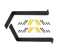 Shelf Bracket Corner Brace Angle Bracket, Pack of 2 Black L Shaped Floating Wall Mounted Shelf Brackets Multiple Sizes(20x15cm/7.9 * 5.9in)