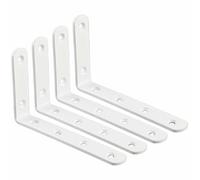 Shelf Bracket Corner Brace Angle Bracket Shelf Support Wall Hanging 125mm*75mm, Stainless Steel White Finished, 4 Pcs, EJ5207W-4P