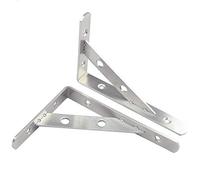 Shelf Bracket Corner Brace, Tiberham 2 Pcs 147 x 100 mm Stainless Steel L Shaped 90 Degree Joint Angle Shelf Support, Heavy Duty Wall Mounted Display Frame Racking Storage Holder, Max Load 50kg