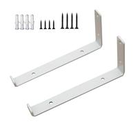 Shelf Bracket Floating Shelf Brackets,Metal Black Rustic Industrial Brackets,15 * 10cm(5.9 * 3.93in) Wall Brackets for Shelves,for Bathroom,Bedroom(White,10cm/3.93cm)