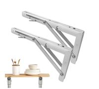 Shelf Bracket - Foldable Triangle Shelf Bracket | 18/20 Inch Folding Shelf Brackets, 2 Pieces Heavy Stainless Steel Triangle Wall Bracket for