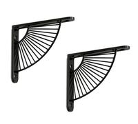 Shelf Bracket,Metal Shelf Brackets 90 Degree L Shape Shelf Brackets Triangle Shelving Bracket Right Angle Wall Mount Shelf Support Corner Brace Floating Shelves with Screws(Black,25cm)