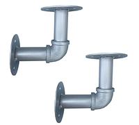 Shelf Bracket,Pipe Shelf Brackets, 2 Pcs Industrial Silver Shelf Bracket Vintage Wall Mounted Metal Rustic Pipe Brackets for Wall Mounted Floating Shelves(Size:13x13cm/5.11x5.11in)