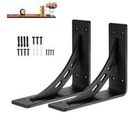 Shelf Brackets, 2 Pieces Sturdy Triangular Brackets | Metal Shelf Supports - for Friends Rustic Kitchen Garage Indoor and Outdoor Use in the House with Shelving