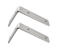 Shelf Brackets, 2 Right-Angle Triangle Storage Stainless Steel Frame Heavy-Duty Wall Shelf, Decorative House, Maximum Load-Bearing 50kg/110lb / 175mm / Silver