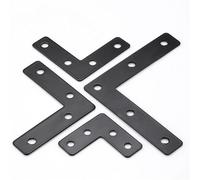 Shelf Brackets, 20pcs L Flat Brackets Corner Bracket Black Brace Mending Plate Repair 40/50/60/80mm-20pcs(50mm(2inch)-20pcs)