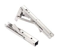 Shelf Brackets,2Pcs 08 Stainless Steel Triangle Shelf Brackets,with Wooden Board Foldable Corner Brace,Buckle Design Wall Mounted Shelve/A / 24CM