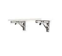 Shelf Brackets,2Pcs 08 Stainless Steel Triangle Shelf Brackets,with Wooden Board Foldable Corner Brace,Buckle Design Wall Mounted Shelve/C / 24CM