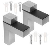 Shelf Brackets 2pcs Glass Adjustable Wall Mount Silver