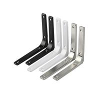 Shelf Brackets 2Pcs Metal Wall Mounted Floating Brace Shelf Triangle Bracket, 75-400MM for Living Room, Bedroom, Kitchen, Balcony Decorative for the Kitchen(White 125x150mm)